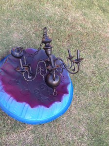 spray paint chandelier 1