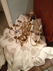 spray paint chandelier 2